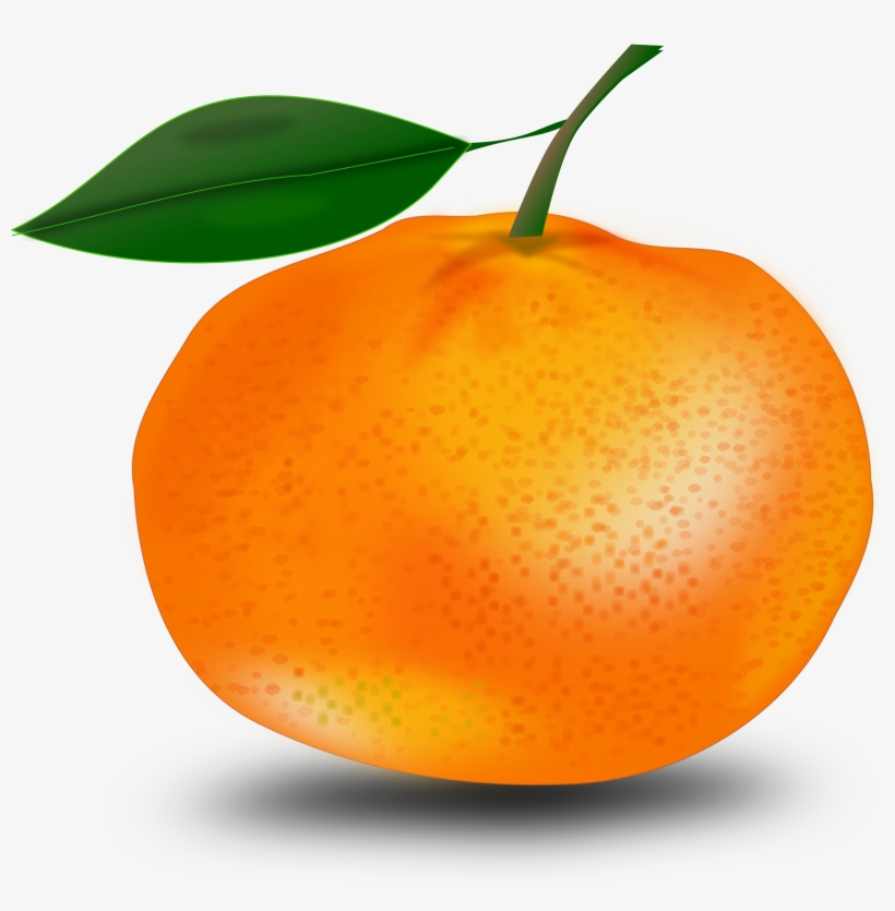 Tangerine Clipart - Orange With A Leaf, transparent png download