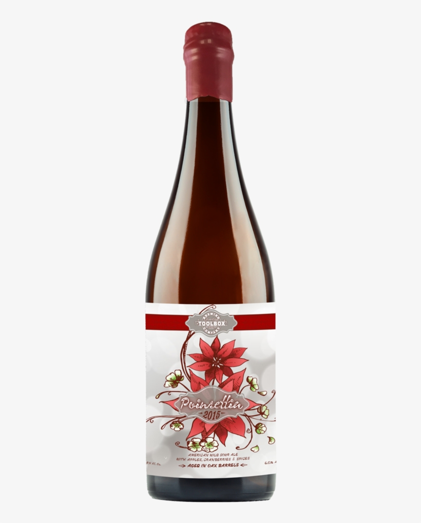 Poinsettia - Glass Bottle, transparent png download