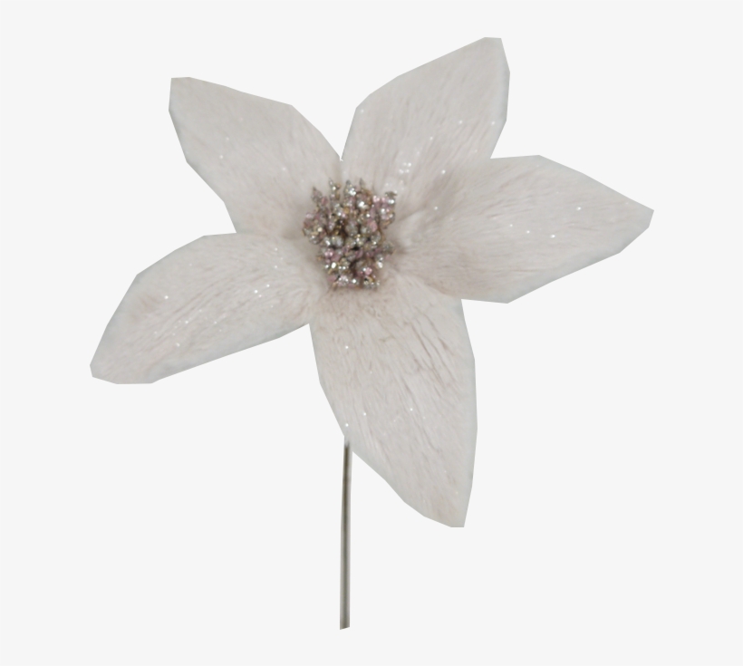 Pink Champagne Glitter Poinsettia Pick - Champagne Glitter Poinsettia, transparent png download