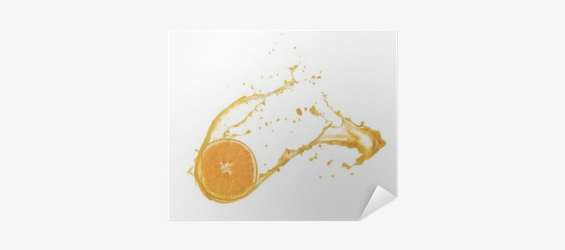Orange Slice In Juice Splash, Isolated On White Background - Juice Splash, transparent png download