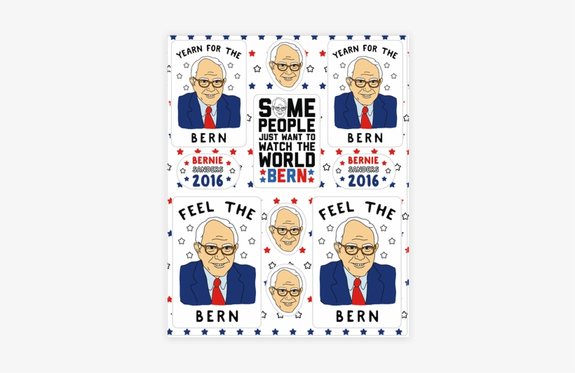 Feel The Bern Sticker/decal Sheet - Bernie Sanders, transparent png download