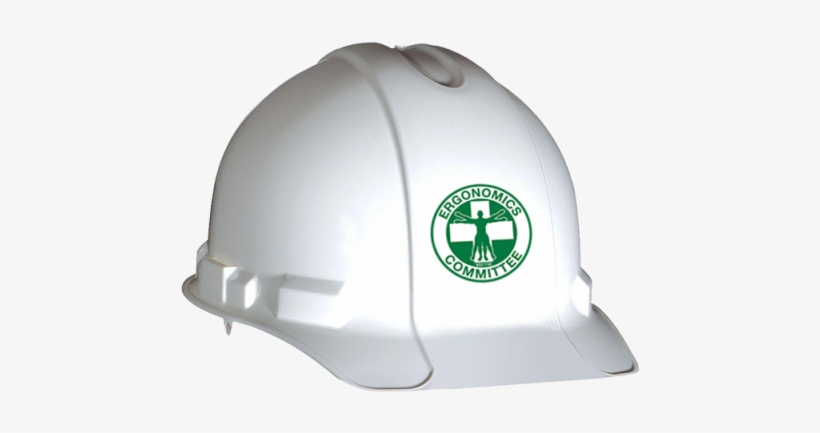 Ergonomics Committee Hard Hat Emblem - White Hard Hat Construction, transparent png download