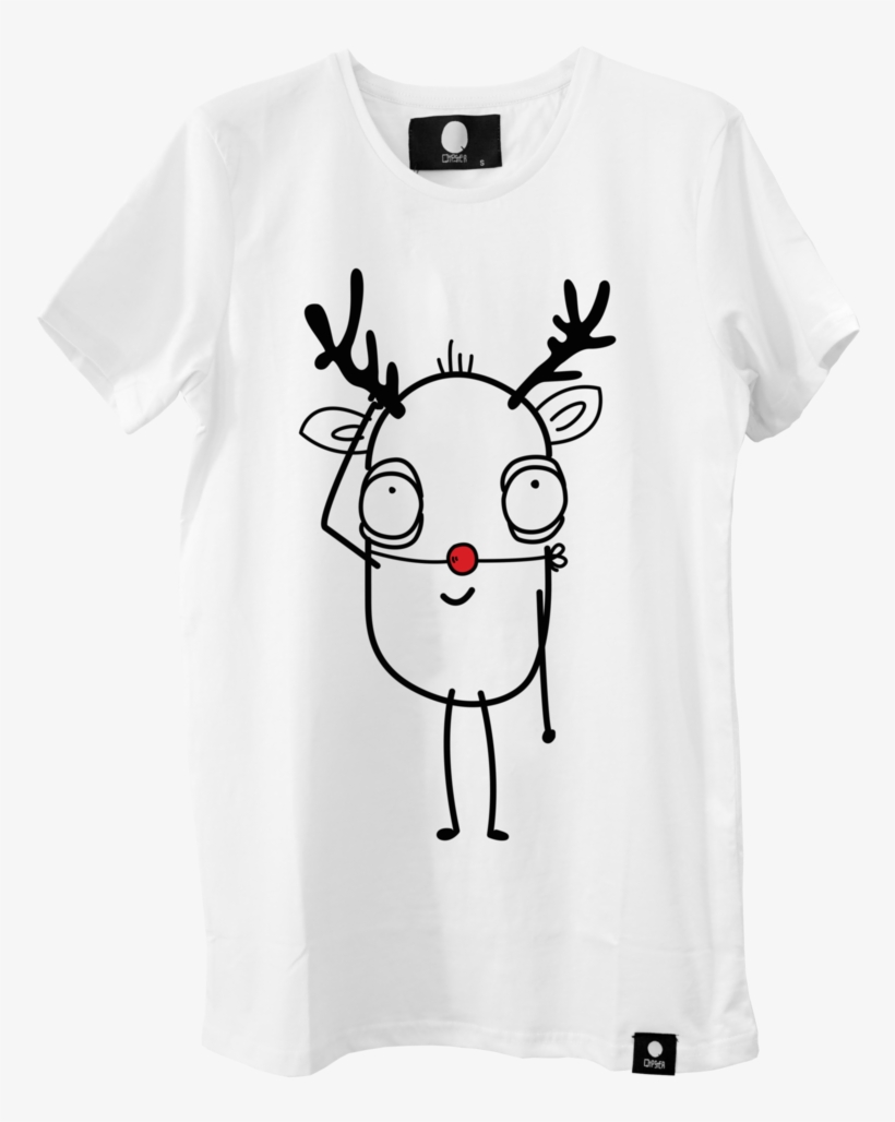 Best Rudolf T-shirt Design By Quipster - White Tee Shirt Design, transparent png download