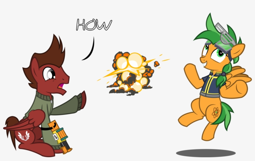 Outlawedtofu, Clothes, Duo, Explosion, Fallout Equestria, - Equestria, transparent png download