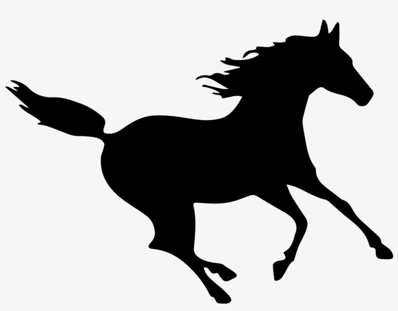 Horse Black Fast Running Silhouette Comments - Horse Silhouette, transparent png download