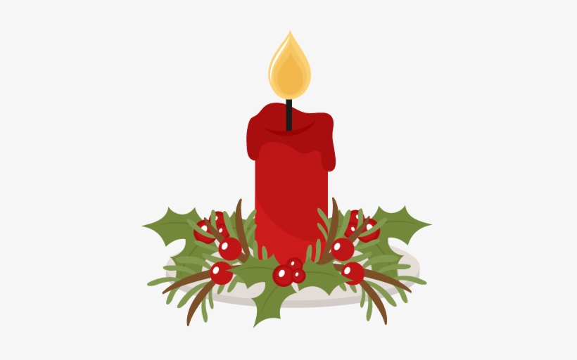 Christmas Candle Scrapbook Cut File Cute Clipart Files - Christmas Candle Design Clipart, transparent png download