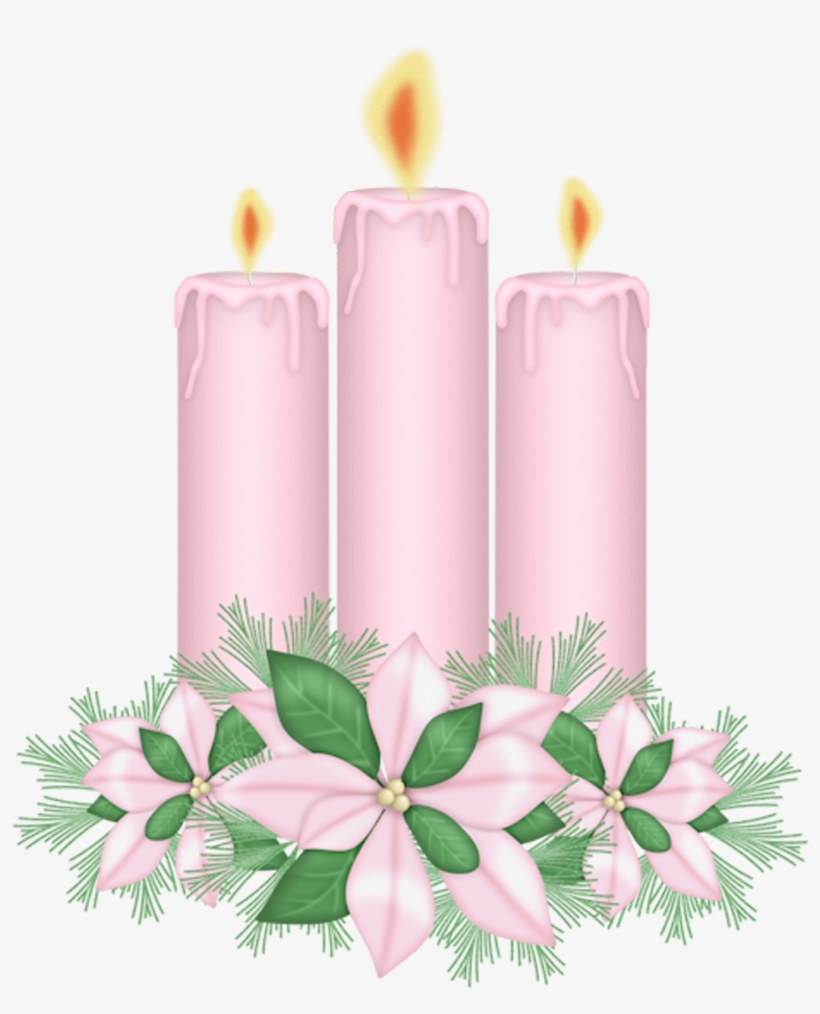 Candle Clipart Christmas Flower - Candle Png, transparent png download