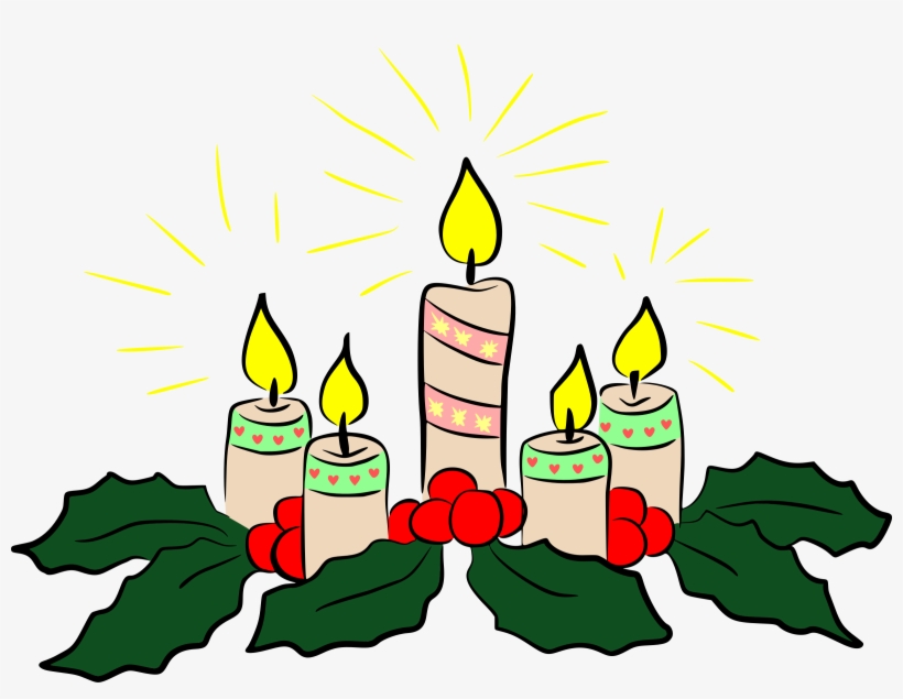 Big Image - 5 Christmas Candles Clip Art, transparent png download