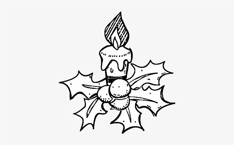 A Christmas Candle Coloring Page - Velas Navideñas Para Colorear, transparent png download