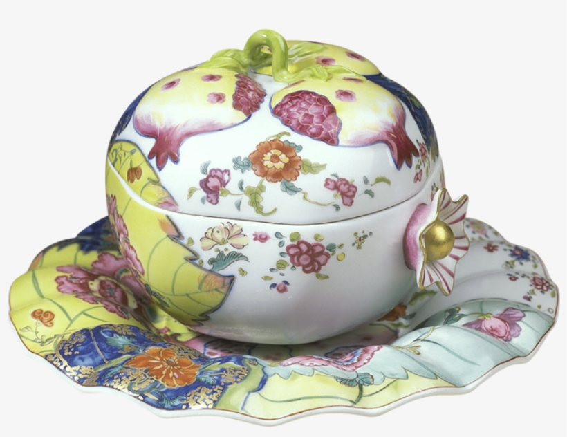 Tobacco Leaf Pomegranate Box W/stand - Mottahedeh Tobacco Leaf Pomegranate Bx St, transparent png download