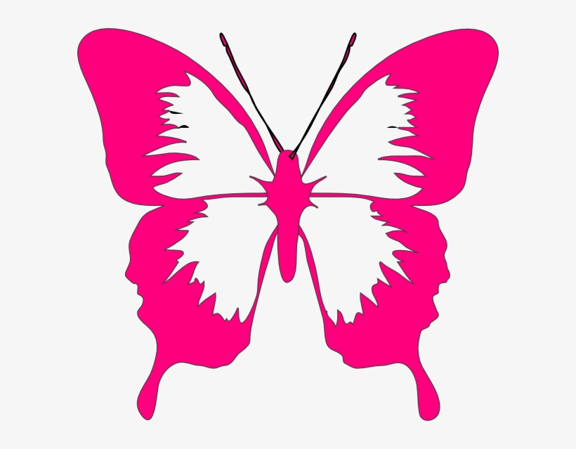 Pink Butterfly Vector Png - Butterfly Clip Art Pink, transparent png download