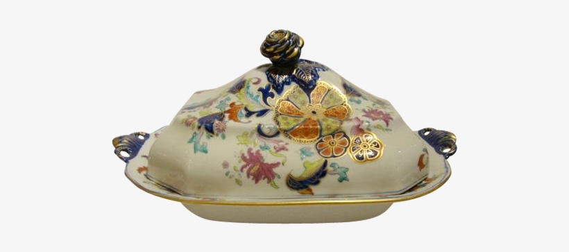 Antique English Spode Porcelain Covered Dish In "english - Ceramic, transparent png download