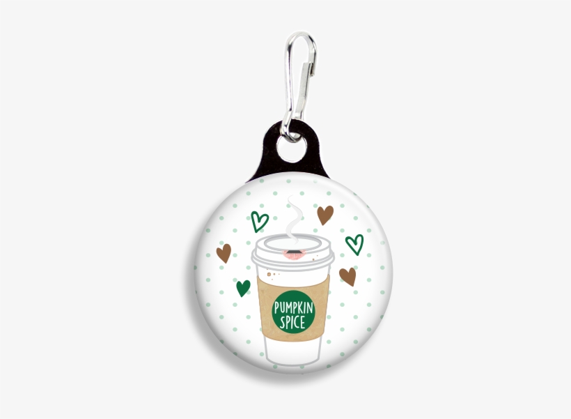 Pumpkin Spice Latte - Promotional Zoogee 1-1/8 Round Metal Zipper Pull Tag, transparent png download