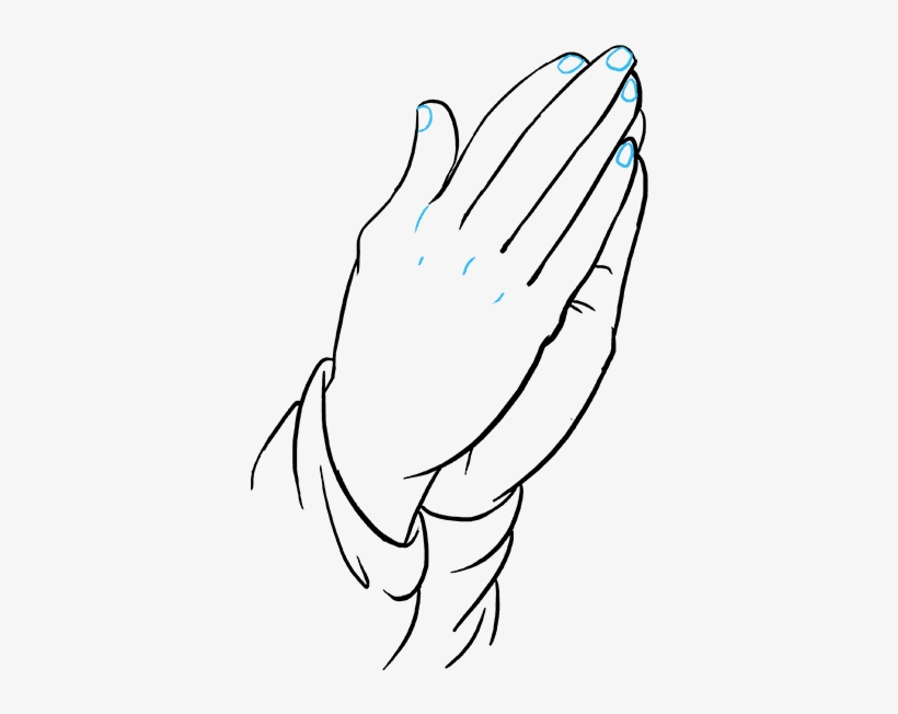 How To Draw Praying Hands - Drawing, transparent png download