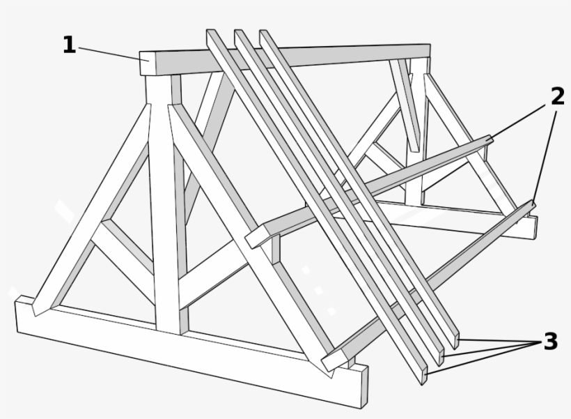 Image Library Roofing Drawing Roof Truss - Roof Trusses Frame, transparent png download