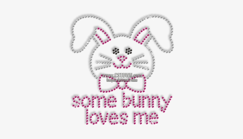 Cute Bunny Bling Crystal Iron Ons For Children - Rabbit, transparent png download