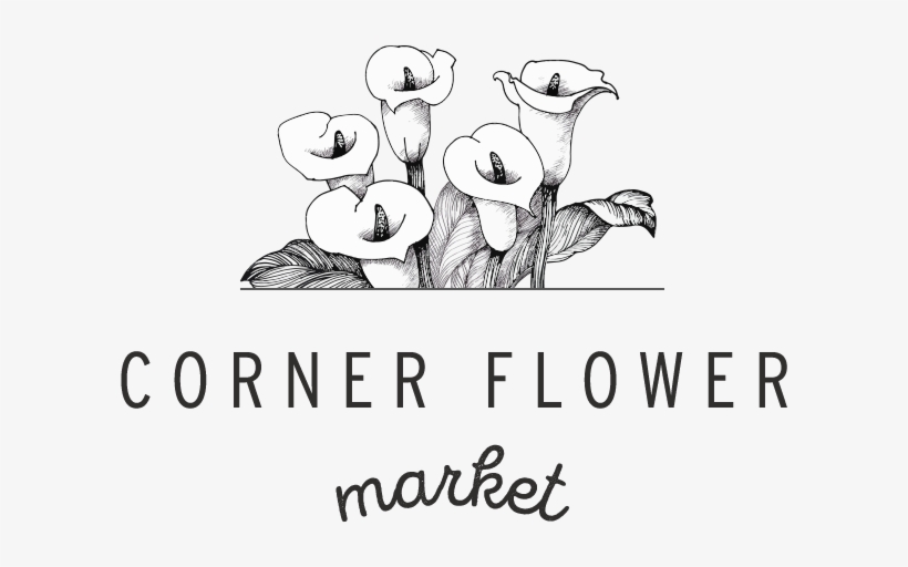 Corner Flower Market - Flor Vector Blanco Y Negro, transparent png download