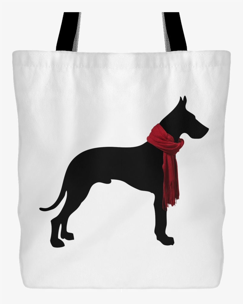Great Dane With Red Scarf Tote Bag - Professional Dog Walker Png, transparent png download
