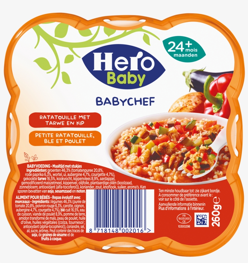 Hero Baby Babychef Ratatouille Met Tarwe En Kip - Hero Baby Chef, transparent png download