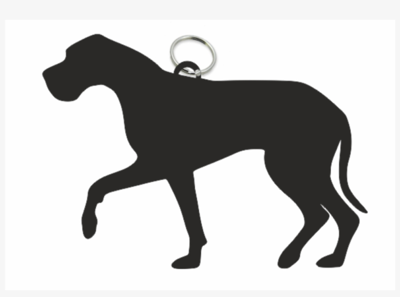 Great Dane Key Ring Fob - Great Dane Silhouette, transparent png download