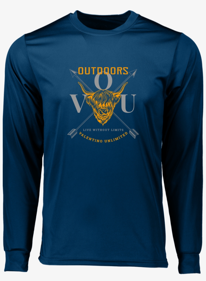 Vuo Bull And Crossed Arrows Ls Wicking T-shirt - Long-sleeved T-shirt, transparent png download