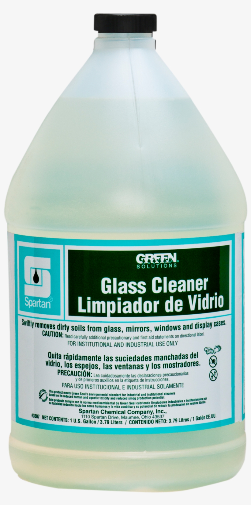 350704 Green Solutions Glass Cleaner - Bottle, transparent png download