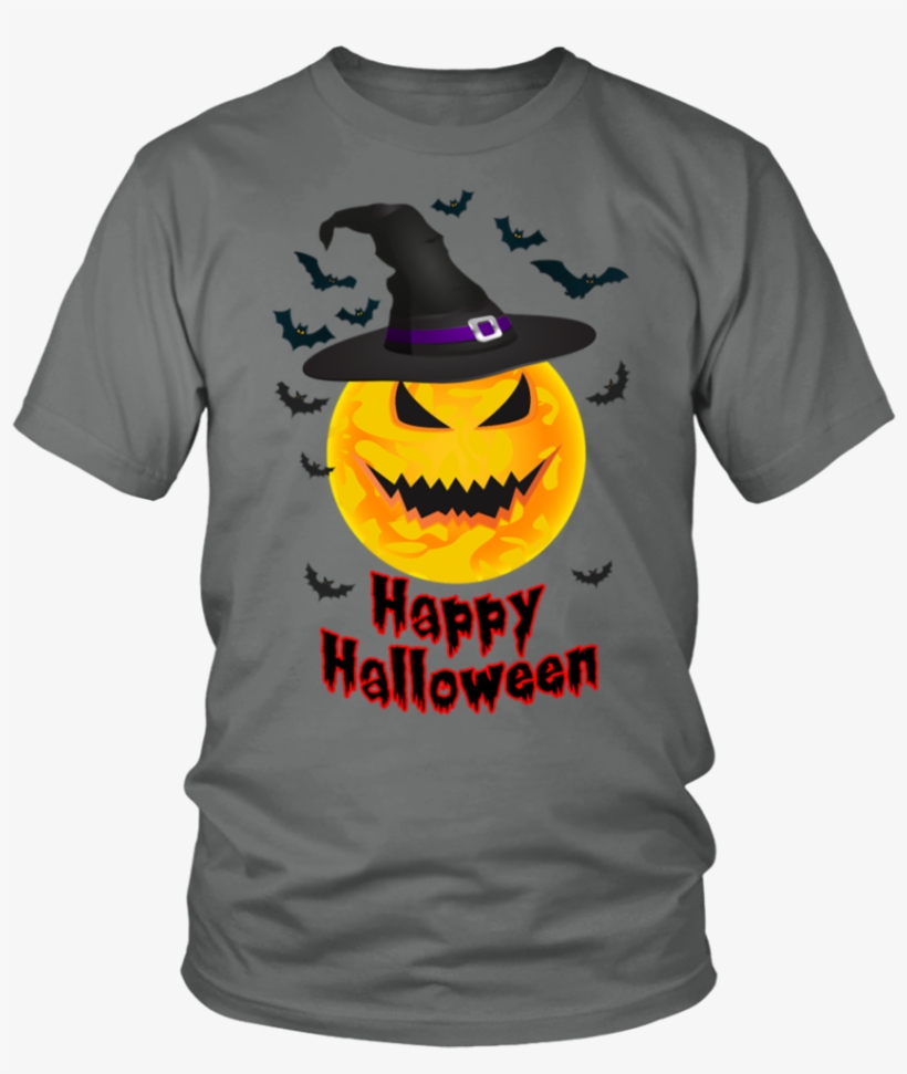 Halloween Yellow Moon And Bats Art T Shirt - Halloween Yellow Moon Bats, transparent png download