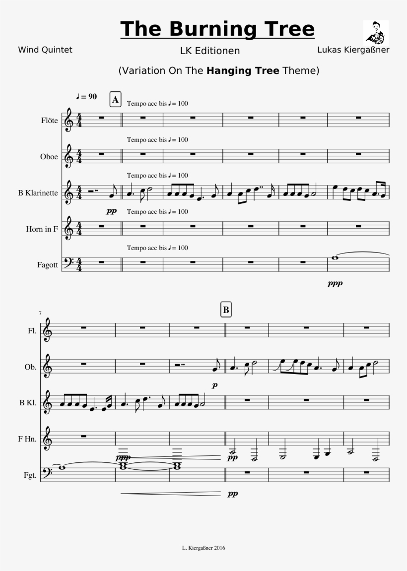 The Burning Tree Sheet Music Composed By Lukas Kiergaßner Gotta Catch