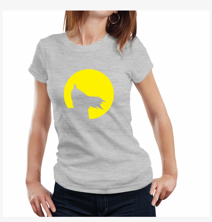 Fanideaz Women's Round Neck Cotton Yellow Moon Batman - Tee Shirt Femme Cochon, transparent png download
