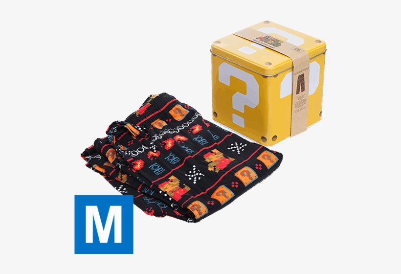 Super Mario 8-bit Lounge Pants With Collectors' Tin - Box, transparent png download