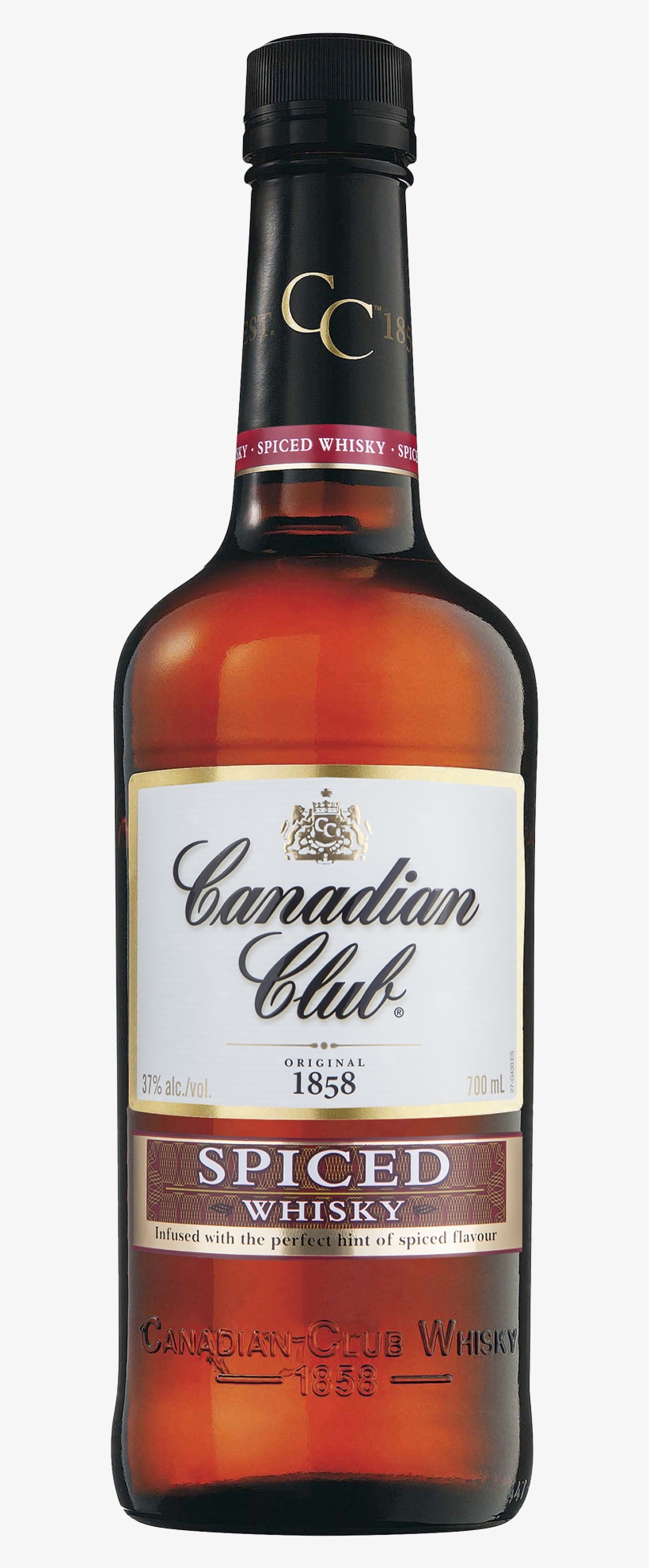 Canadian Club Spiced Whisky 700ml - Canadian Club Dry Bottle, transparent png download