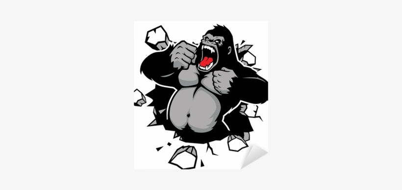 Angry Gorilla Head Black And White, transparent png download