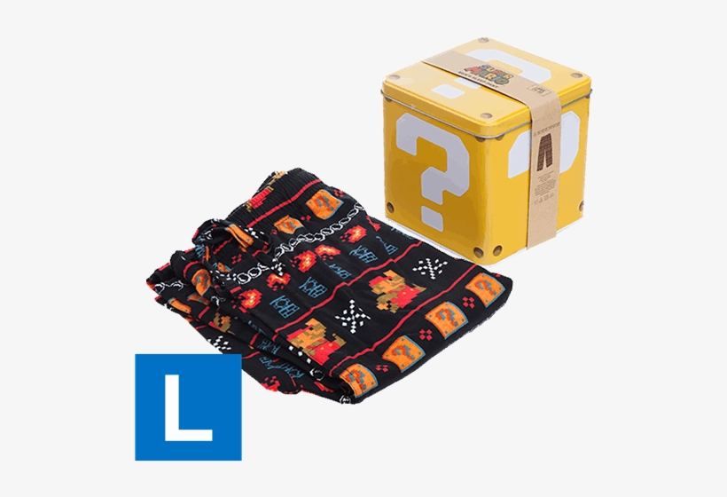 Super Mario 8-bit Lounge Pants With Collectors' Tin - Box, transparent png download