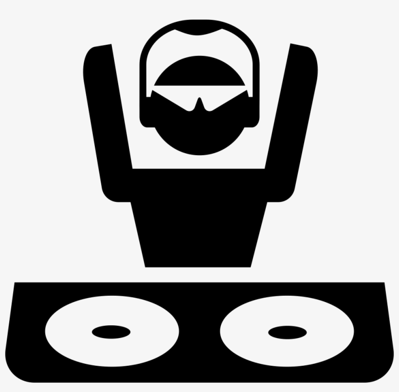 Disc Jockey With Shades And Headphones At Dj Booth - Icone De Dj Png, transparent png download