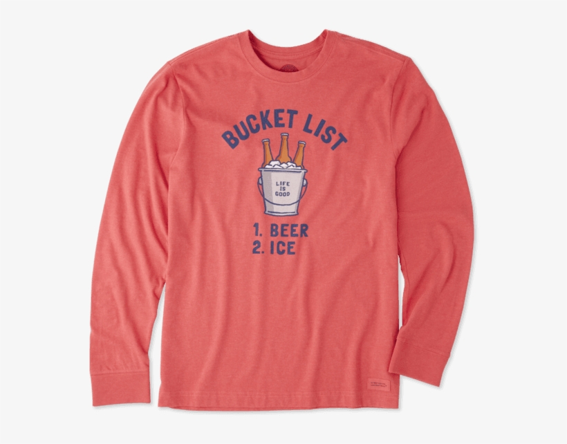 Men's Bucket List Beer Long Sleeve Crusher Tee - T-shirt, transparent png download
