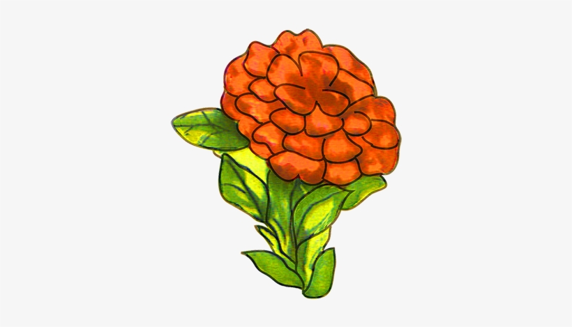 Flower Images Red Flower - Red Orange Flower Drawing, transparent png download