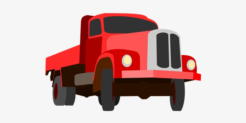 Truck Traffic Cargo Goods Red Auto Machine - Desenho Caminhão Vermelho Png, transparent png download