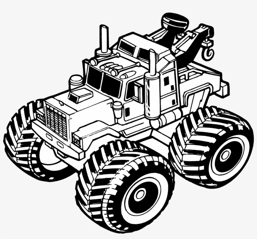 Tow Truck No Background Clipart Clipartfest - Truck Toy Black And White, transparent png download