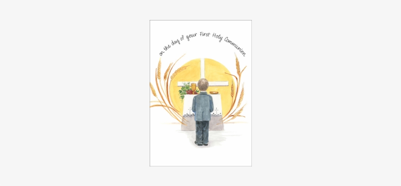 Young Boy First Communion Card-c4607 - First Communion, transparent png download