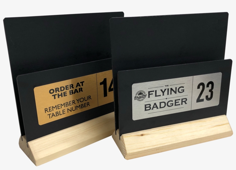 Light Wood Menu Holder With Gold Or Silver Personalised - Plywood, transparent png download