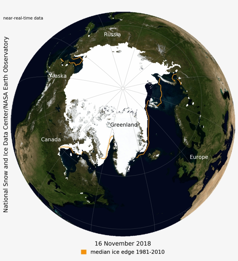 There Is A Clear Relation Between Sst And Ice Cover - 2018 Arctic Sea Ice, transparent png download