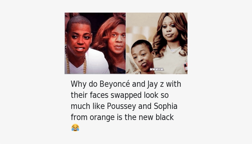 Beyonce, Jay, And Jay Z - Beyonce Jay Z Face Swap Orange, transparent png download