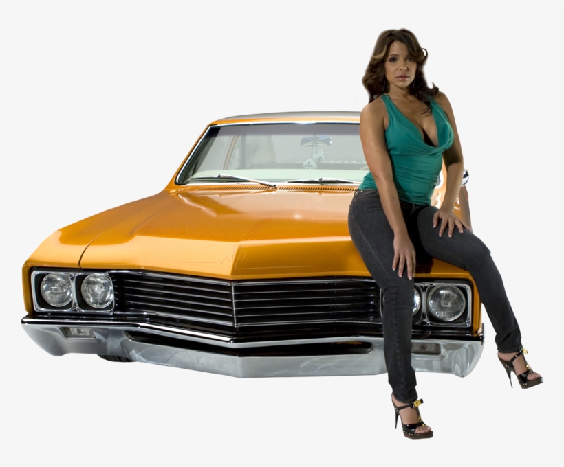 Vida Guerra On A Lowrider Hood - Vida Guerra Low Rider, transparent png download