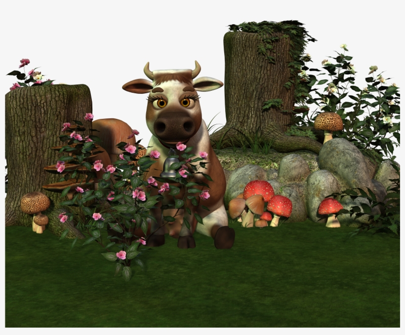 Cow Toon Fig Funny Cheeky Eyes 1428996 - Sitting Render Pixabay Stand Poser Png, transparent png download