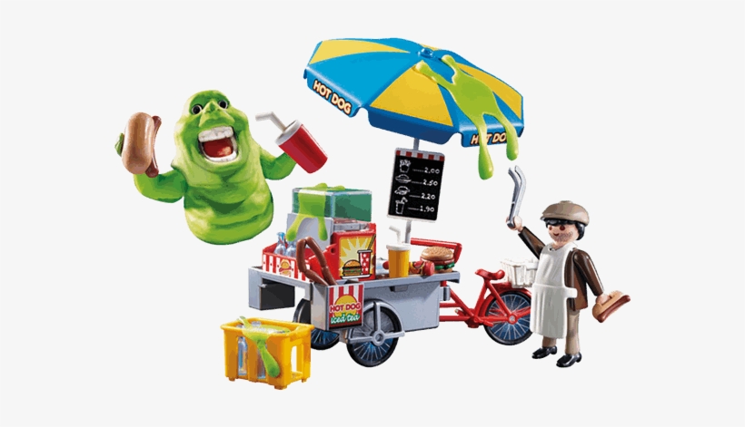 Slimer & Hotdog Stand Playmobil Construction Set - Playmobil Ghostbusters Slimer With Hot Dog Stand, transparent png download