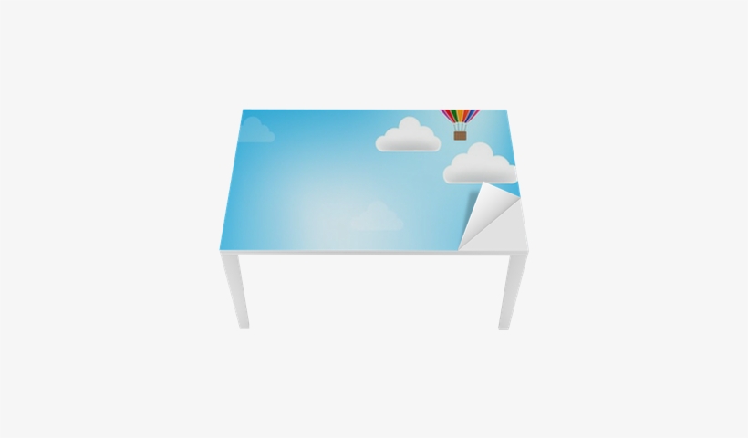 Balloon And Rainbow On Blue Sky Background Table & - Coffee Table, transparent png download