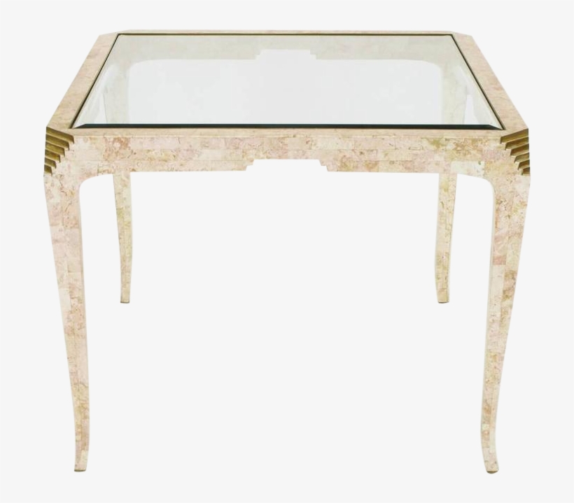 Fine Casa Bique Tessellated Coral And Brass Game Table - Royalty-free, transparent png download