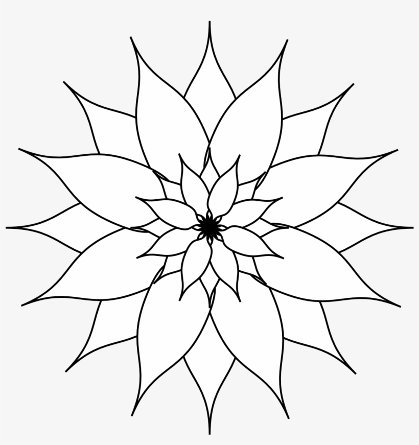 Black And White Orang Flower Line Clip Art Pictures - Colors Look Underwater, transparent png download
