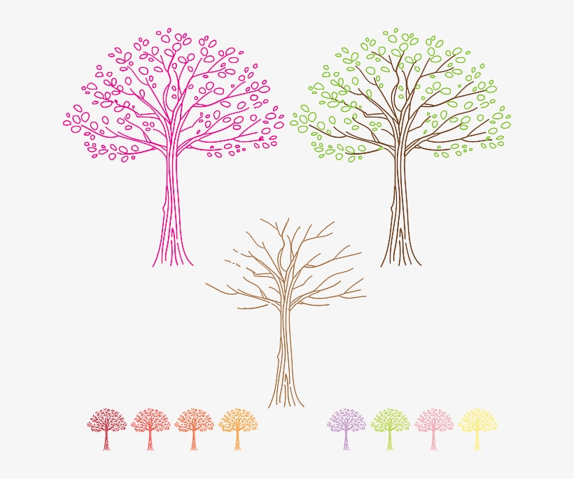 Fall, Summer, Winter, Trees, Maple, Autumn, Forest, - Personalized Tree Of Life Crock - Green, transparent png download