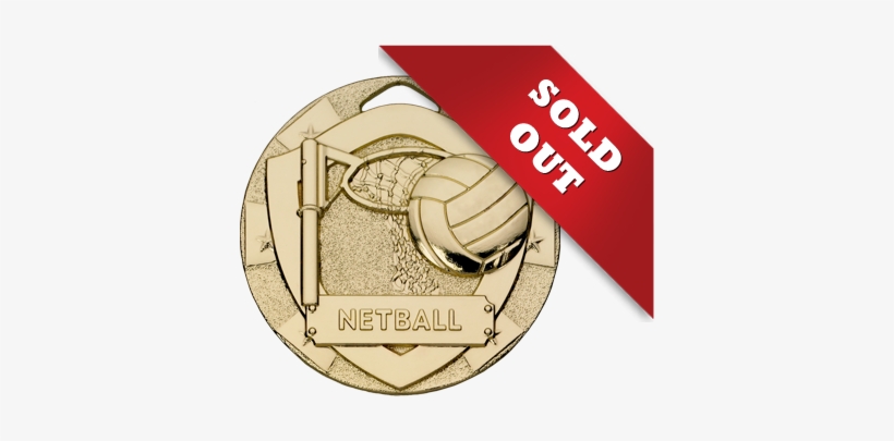 'netball' Economy Activity Shiny Gold Medal - Gold Mini Shield Netball Medal 50mm (2"), transparent png download